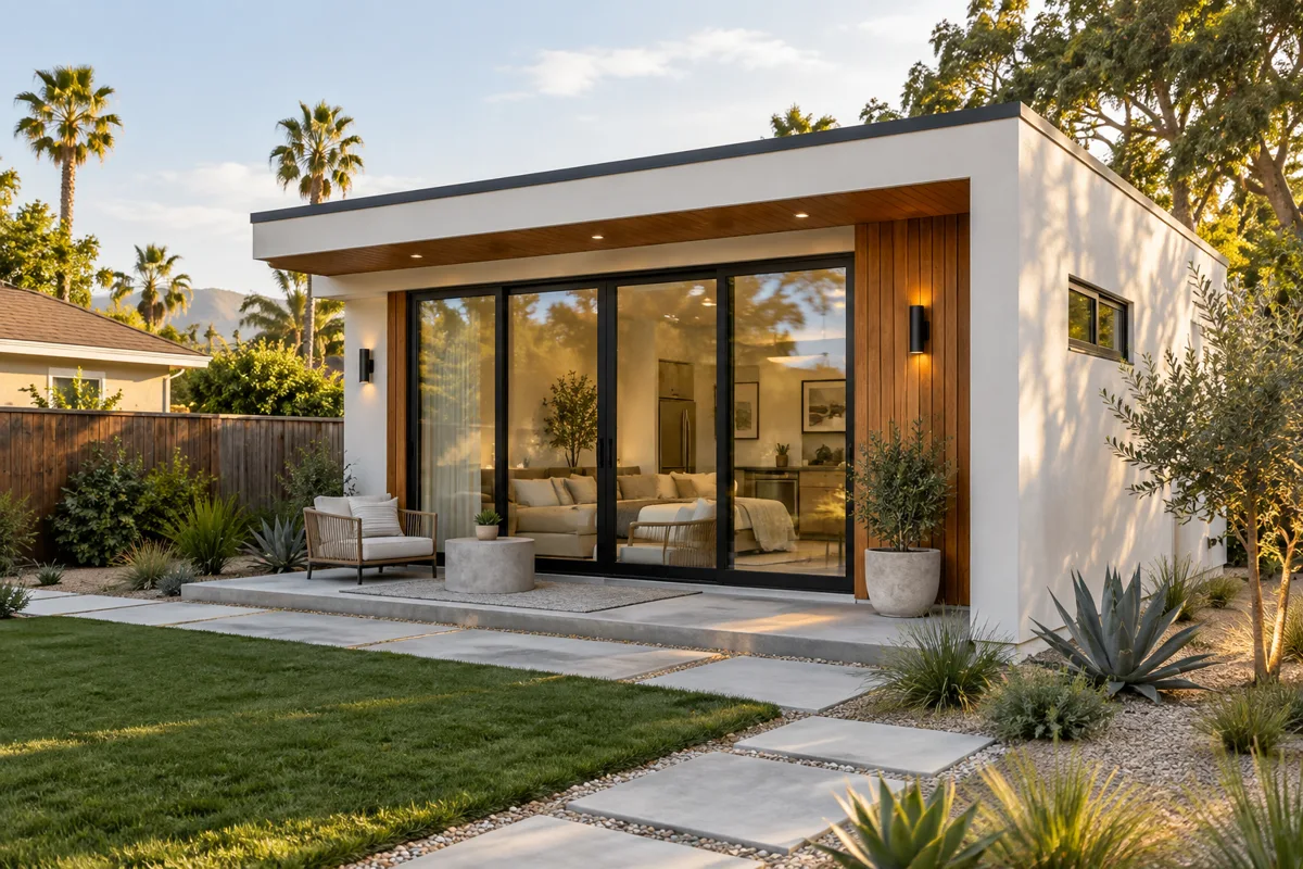 Concept image of a completed backyard accessory dwelling unit